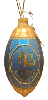 Disney Parks Riviera Resort Mickey & Minnie Glass Christmas Ornament New w Tags