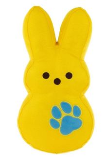 PEEPS 11 inch Yellow Bunny Nylon Plush Dog Toy Easter New with Tag