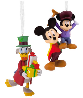 Hallmark Disney Mickey's Christmas Carol Christmas Ornaments Set New With Box