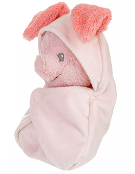 Disney Parks Winnie the Pooh Piglet Babies Plush in Blanket Pouch New With Tag