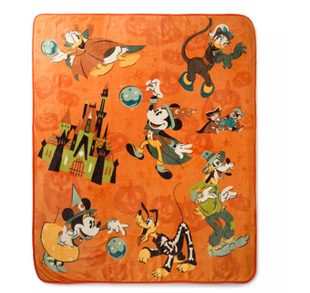 Disney Parks Mickey Minnie Friends Castle Halloween Throw Blanket New with Tag