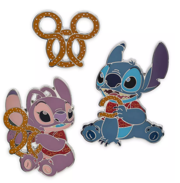 Disney Parks Stitch Attacks Snacks Pin Set – Pretzel – January New with Card