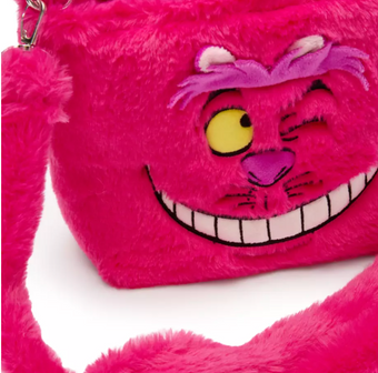 Disney Parks Cheshire Cat Plush Crossbody Bag Alice in Wonderland New With Tag
