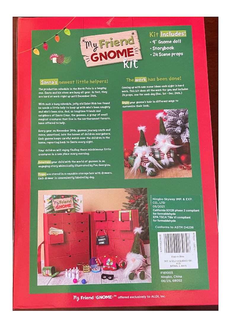 Aldi My Friend Gnome Kit Christmas Advent Calendar Gnome Doll Storybook New