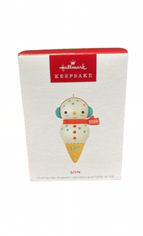 Hallmark 2024 Keepsake Son Snowman Ice Cream Cone Christmas Ornament New w Box