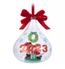 Disney Santa Mickey Minnie 2023 Glass Drop Sketchbook Christmas Ornament New
