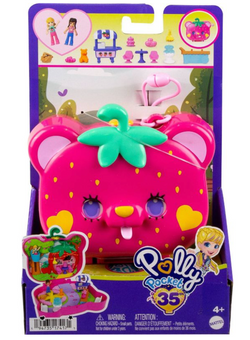 Polly Pocket Straw-beary Patch Compact Dolls and Playset Toy New With Box