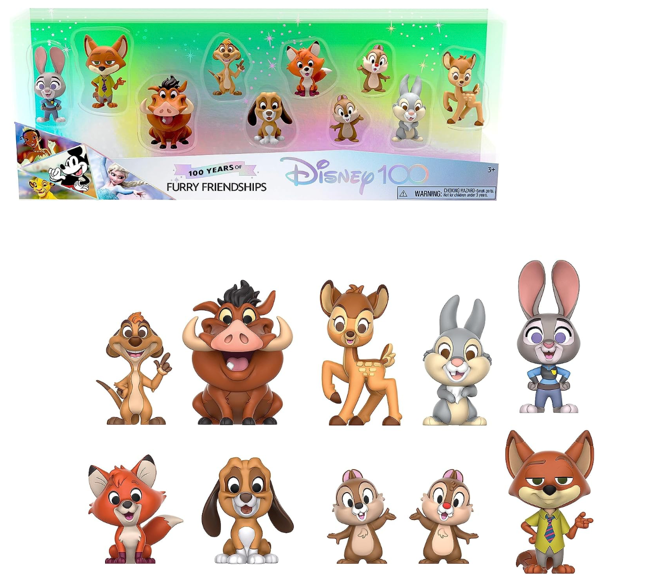 Disney100 Years Furry Friendships 10-Pcs Figure Pack Play Toys New with Box