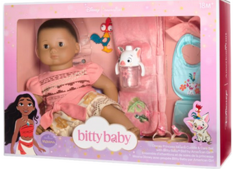American Girl Disney Moana Cuddle & Care Set with Bitty Baby Doll New with Box