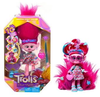 DreamWorks Trolls Band Together Hairsational Queen Poppy Fashion Doll Toy New