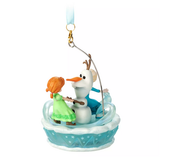 Disney Frozen Olaf Anna Elsa Singing Sketchbook Christmas Tree Ornament New Tag