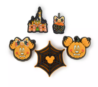 Disney Parks Mickey and Minnie Mouse Halloween Light-Up Jibbitz Set by Crocs New