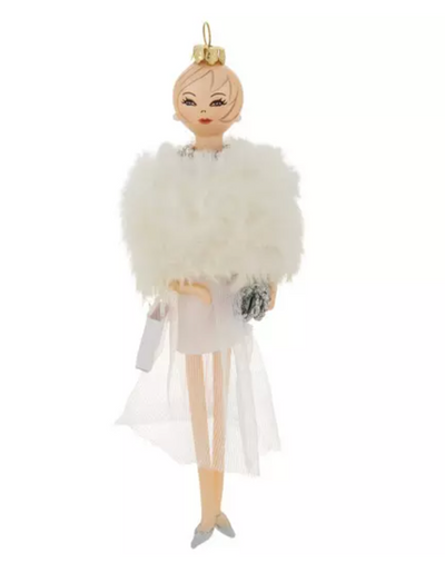 Robert Stanley Elegant Fashion Girl Glass Christmas Ornament New with Tag