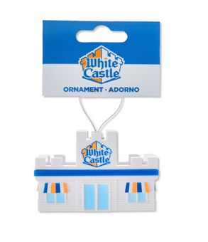 White Castle Decoupage Holiday Christmas Ornament White by Ruz New With Tag