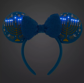Disney Parks Hanukkah Light-Up Ear Holiday Headband for Adults New with Tag