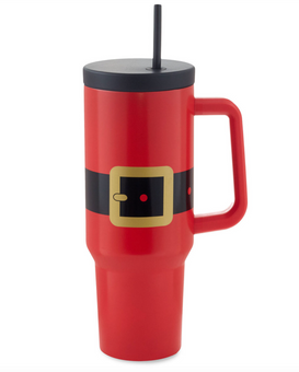 Hallmark Santa Suit Insulated Travel Cup With Handle and Straw 40 oz. New