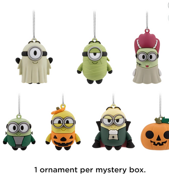Hallmark Minions Mystery Halloween Christmas Ornaments, Set of 2 New With Tag