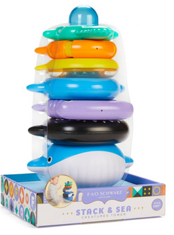 FAO Schwarz Stack & Sea Creatures Tower - 7pc New With Box
