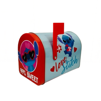 Disney Stitch Valentine's Day Love 99% Sweet Tin Storage Mailbox New