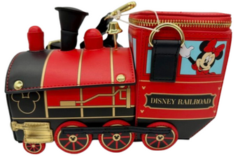 Disney Parks Loungefly Railroad Train Mickey Minnie Mouse Crossbody Bag New Tag