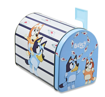 Disney Cartoon Bluey Licensed Bluey and Bingo Tin Mailbox New with Box