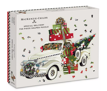 Mackenzie Childs Special Delivery 750 Piece Shaped Puzzle New With Box