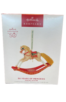 Hallmark 2023 Keepsake 50th Rocking Horse Memories Christmas Ornament New Box