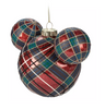 Disney Mickey Plaid Icon Glass Ball Christmas Tree Sketchbook Ornament New w Tag