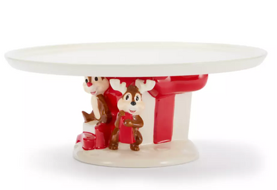 Disney Parks Santa Chip 'n Dale Holiday Cake Stand New With Tag
