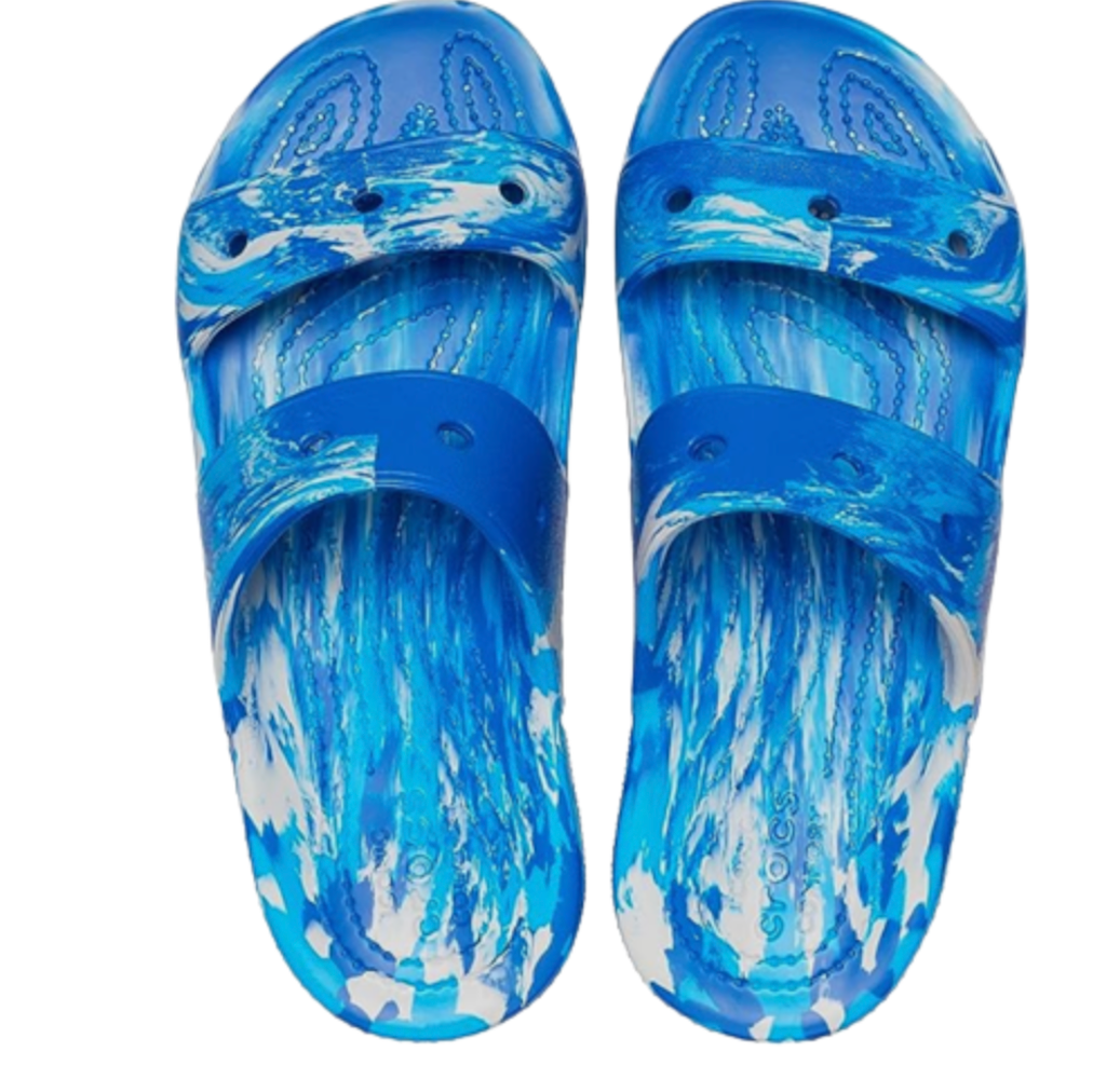Crocs Unisex-Adult Classic Blue Two-Strap Slide Sandals Size M7/W9 New with Tag