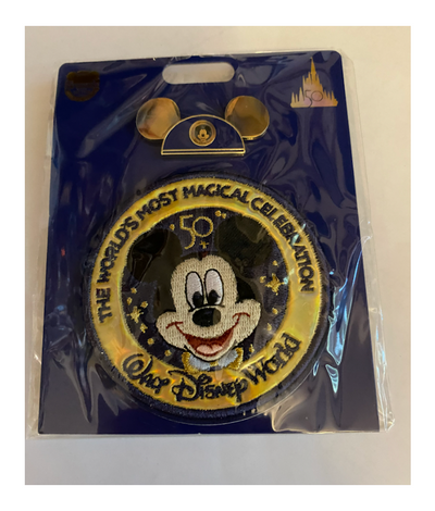 Disney WDW 50th Celebration Mickey Patch and Mickey Ear Hat Pin New with Card