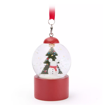 Disney Parks Mickey Holiday Snowglobe Christmas Ornament New with Tag