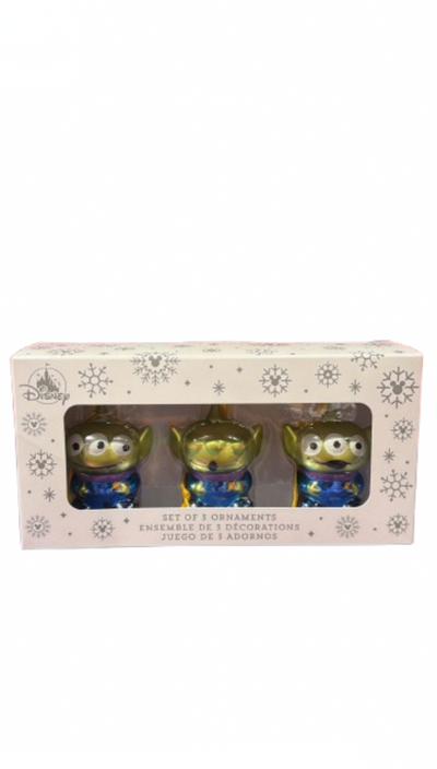 Disney Parks Toy Story Little Green Alien Christmas Ornament Set of New with Box