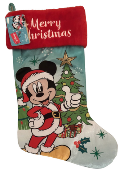 Disney Red Mickey Mouse Holiday Merry Christmas Stocking New With Tag