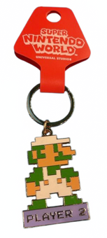 Universal Studios Super Nintendo World Luigi Player 2 Keychain New With Card