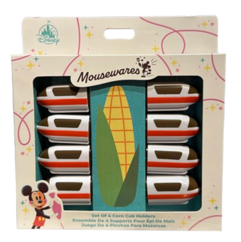 Disney Parks Mousewares Monorail Corn Cob Holders Set of 4 New with Tag
