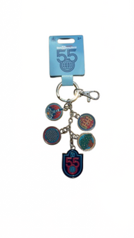Disney Parks WDW 55th Anniversary Magical Years 4 Parks Metal Keychain New Tags