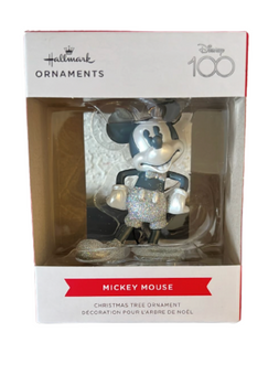 Hallmark Disney 100 Celebration Mickey Glitter Christmas Ornament New With Box