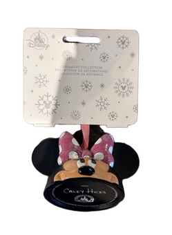 Disney Parks Minnie Mouse Ear Hat Pink Bow Christmas Ornament New with Tag