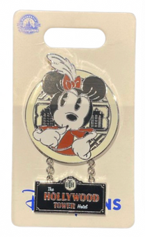 Disney Parks Minnie Mouse The Hollywood Tower Hotel Pin New with Card