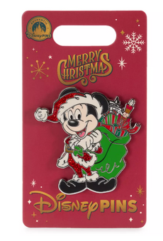 Disney Parks Santa Mickey Mouse Holiday Pin New With Card