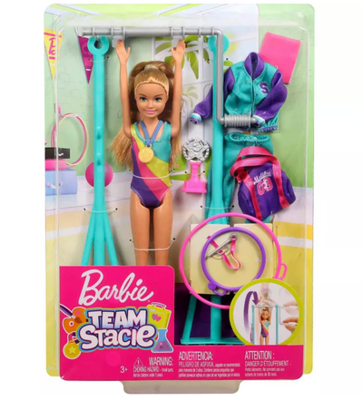 Barbie Team Stacie Doll Gymnastics Playset with Accessories Toy New with Box