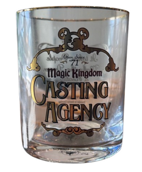 Disney Parks WDW Magic Kingdom Casting Agency Sign Glass Cup New With Tag