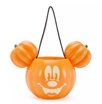 Disney Parks Halloween Mickey Jack-o'-Lantern Treat Bucket New with Tag