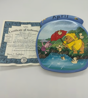 Disney Bradford Exchange Winnie The Whole Year Through April Plate New COA