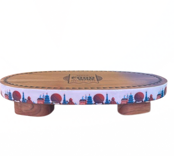 Disney Parks EPCOT Food & Wine Festival 2023 Footed Wooden Tray New