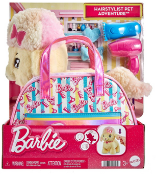 Barbie Salon Pet Adventure Stuffed Animal, Poodle with Themed Purse New with Box