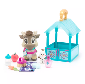 Disney Parks Sven Nurture Play Set Frozen Sven Figure Olaf Figure Stall Carrier