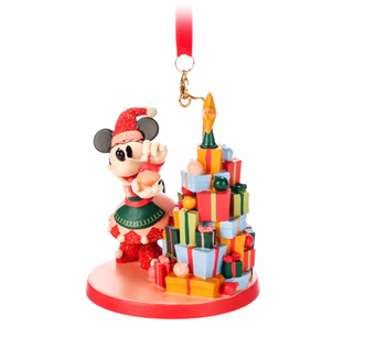 Disney Parks Sketchbook Minnie Elf Christmas Tree Ornament New with Tag