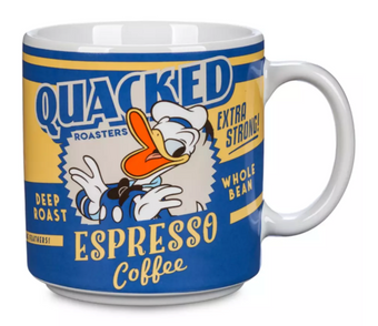 Disney Parks Donald Duck ''Quacked Roasters'' Espresso Coffee Mug New With Tag